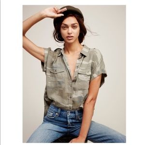 Rails x Free People Camo Short Sleeve Button Down